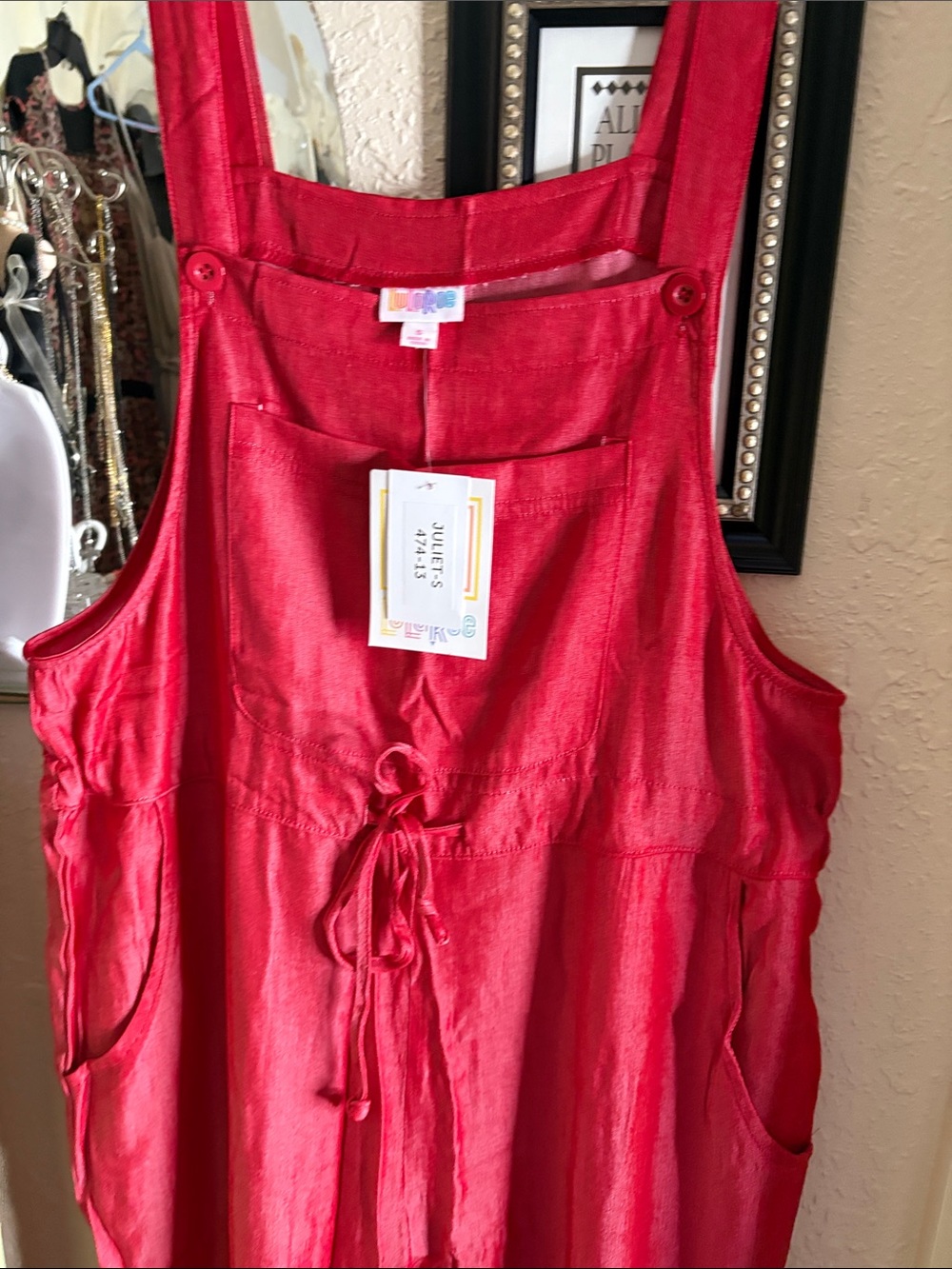 red jumpsuit